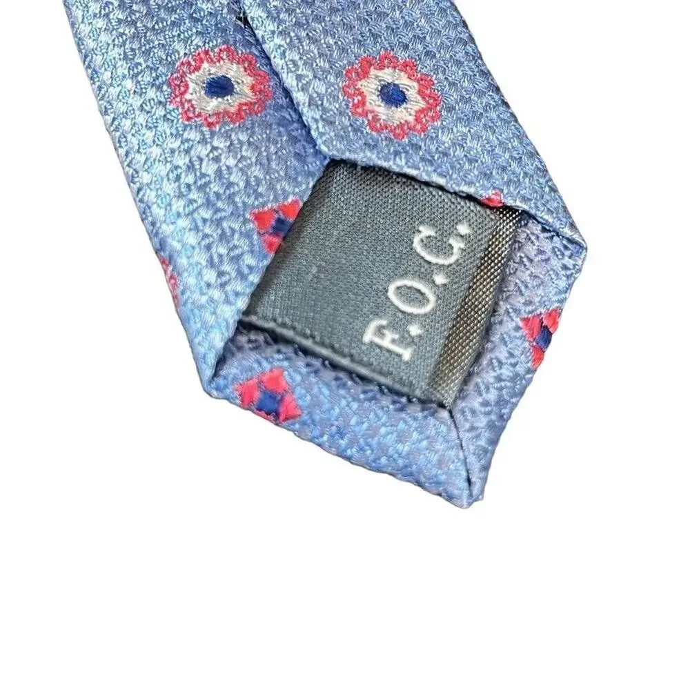 Forsyth Mens Blue Pink 100% Silk Hand Sewn Necktie Neck Tie Textured NWT Career